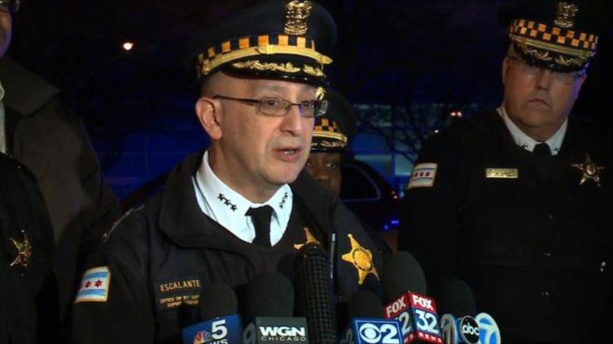 El superintendente interino de policía de Chicago (EE.UU), John Escalante, durante una conferencia de prensa. 15 de marzo de 2015