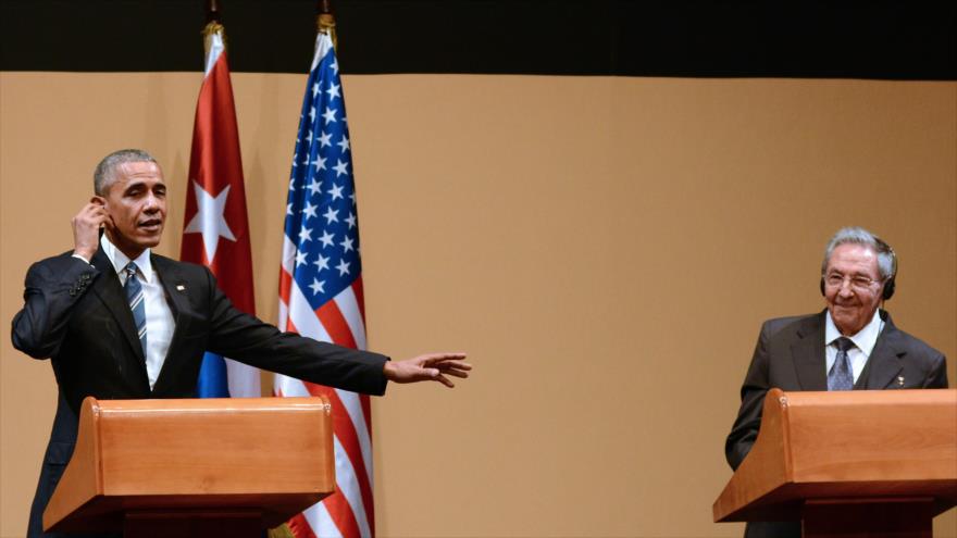 Los presidentes de EEUU, Barack Obama (izda.), y de Cuba, Raúl Castro, en una comparecencia ante la prensa en La Habana (Cuba), 21 de marzo de 2016.