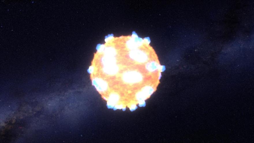El brillante destello de la onda de choque de la explosión de una estrella capturado por el telescopio espacial Kepler.