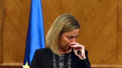 Mogherini rompe a llorar por Bruselas 