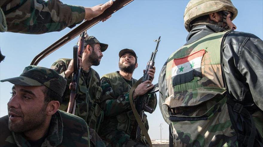 Soldados del Ejército sirio.