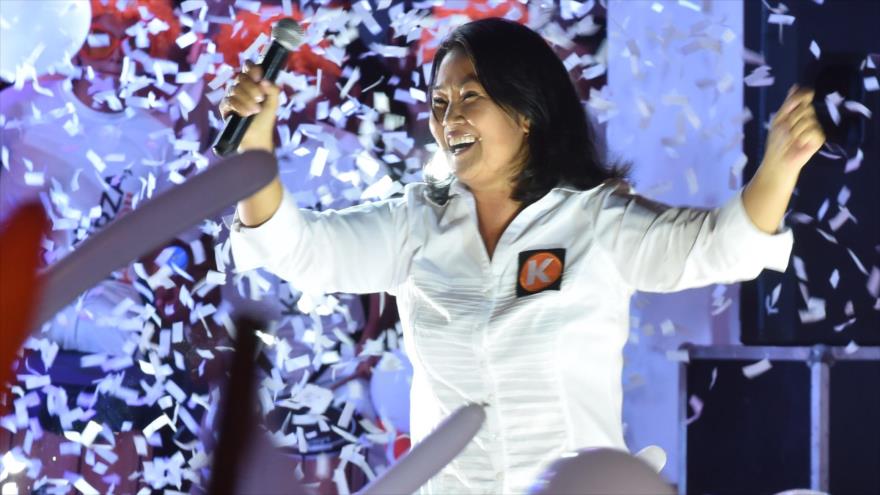 La candidata presidencial por el partido Fuerza Popular, Keiko Fujimori, durante un acto proselitista.