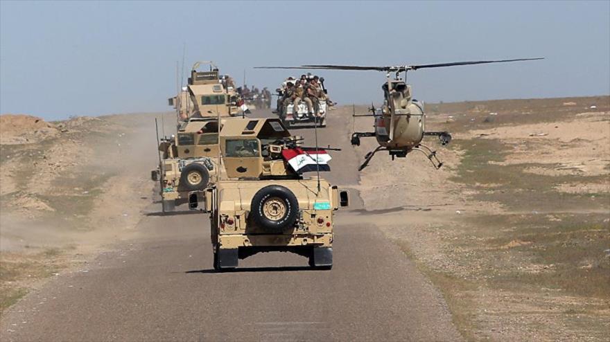 Fuerzas iraquíes en las afueras de la provincia de Al-Anbar.