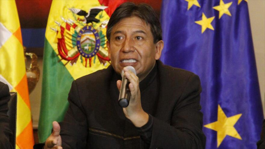El canciller de Bolivia, David Chuquehuanca, anuncia que Bolivia estudiará medidas jurídicas para defender las aguas del Silala, 24 de marzo de 2016.
