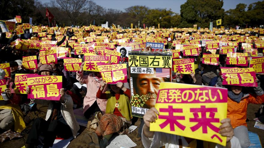 Una protesta antinuclear en Tokio.