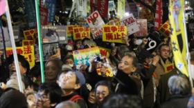 Japoneses denuncian ley de seguridad que abre camino a guerras en el extranjero	
