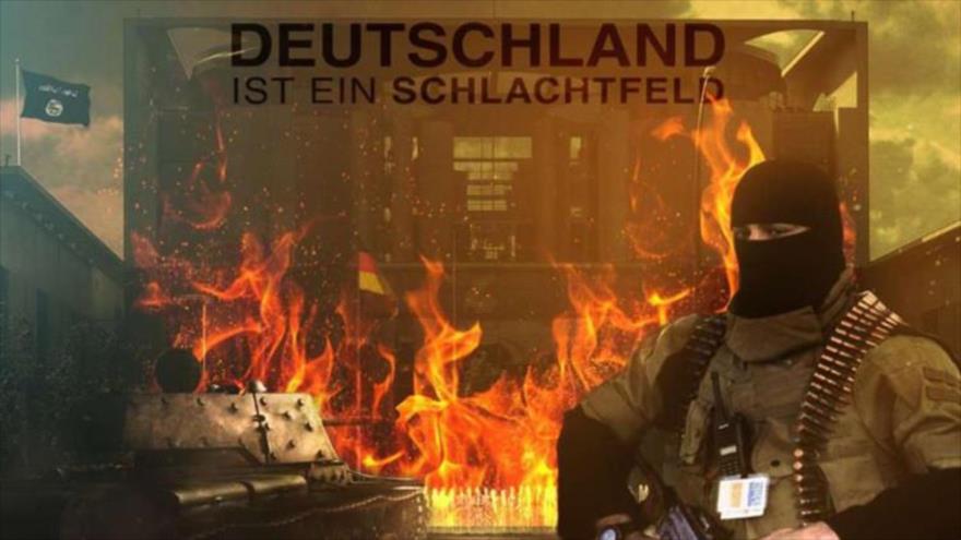 Una de las imágenes con las que el grupo terrorista EIIL (Daesh, en árabe), incita a sus seguidores a cometer atentados en Alemania.