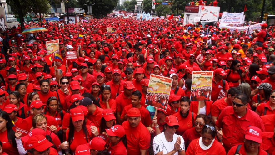 Una manifestación de los simpatizantes del PSUV.