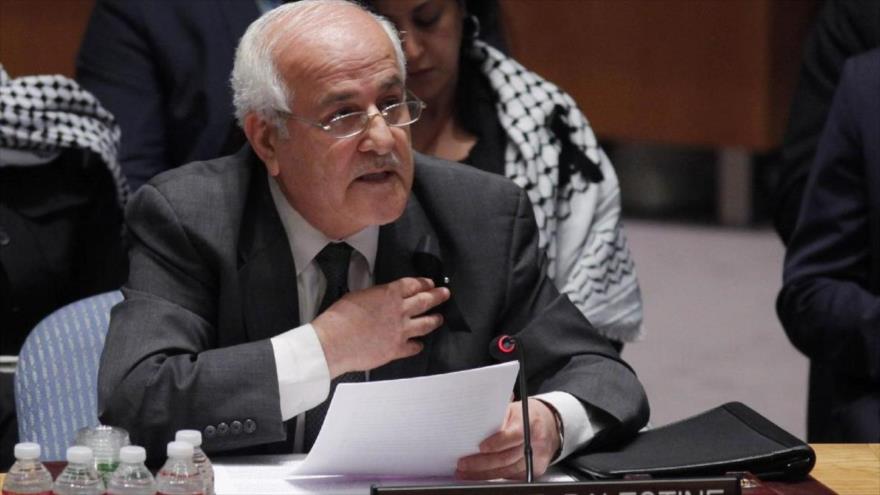El embajador palestino ante la ONU, Riad Mansur.