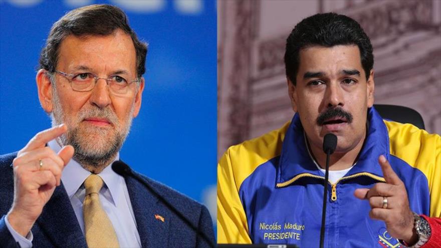 Nicolás Maduro (dcha.), presidente de Venezuela, y el presidente en funciones del Gobierno español, Mariano Rajoy.