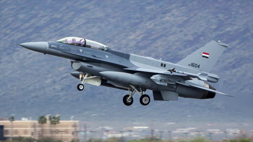 Cazabombardero F-16 del Ejército iraquí.