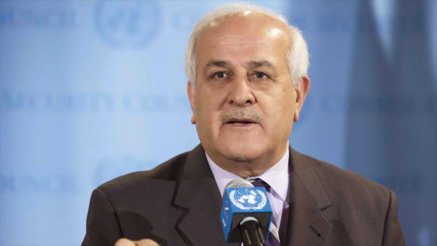 El embajador palestino ante la ONU, Riad Mansur.