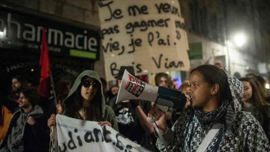 La Plaza de la República, en el centro de París (capital francesa), escenario de una protesta contra la reforma laboral propuesta por el Gobierno de François Hollande, 14 de abril de 2016.
