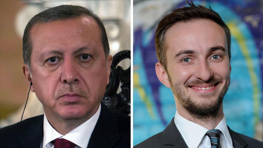 El presidente de Turquía, Recep Tayyip Erdogan (izda.) y el célebre cómico alemán, Jan Böhmermann.