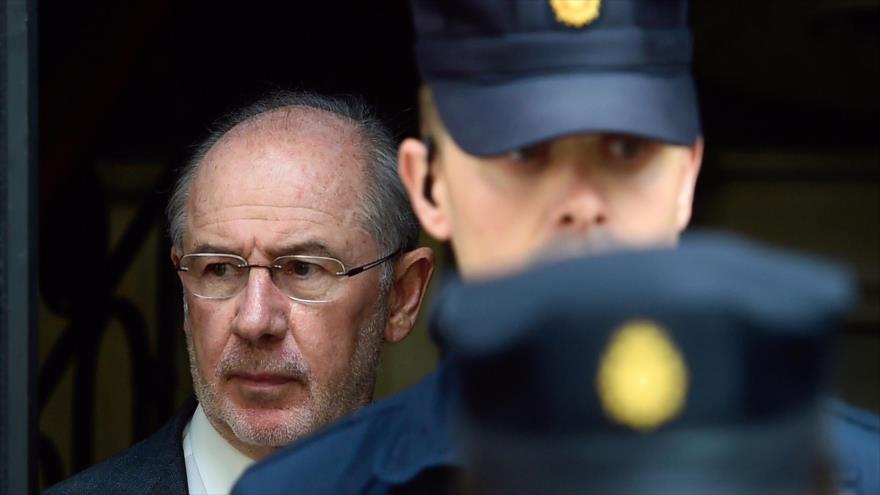 El exvicepresidente del Gobierno español, exministro de Economía y exdirector del Fondo Monetario Internacional (izda.) Rodrigo Rato, 17 de abril de 2015.