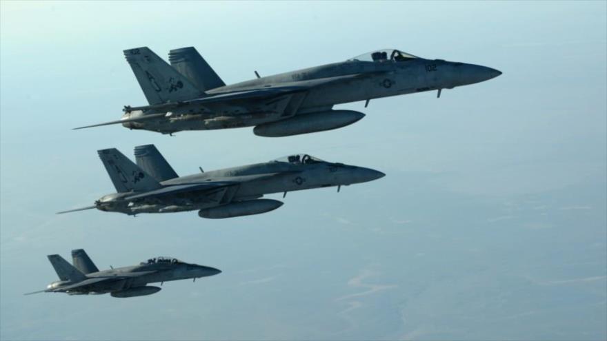 Aviones de combate de la llamada coalición anti-EIIL (Daesh, en árabe) liderada por Estados Unidos.