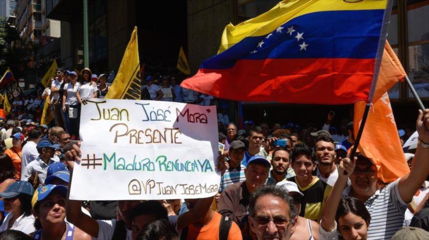 Una marcha organizada por la oposición venezolana en la que se exigió la renuncia del presidente del país bolivariano, Nicolás Maduro.