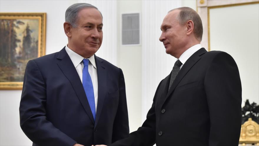 El presidente ruso, Vladimir Putin (dcha.), y el premier israelí, Benyamin Netanyahu, reunidos en Moscú, capital rusa, 21 de abril de 2016.