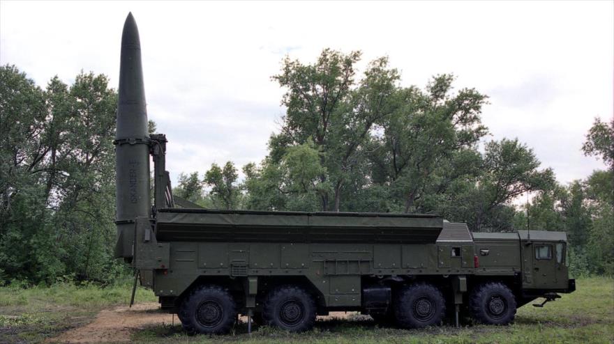 Un sistema Iskander durante unas maniobras militares.
