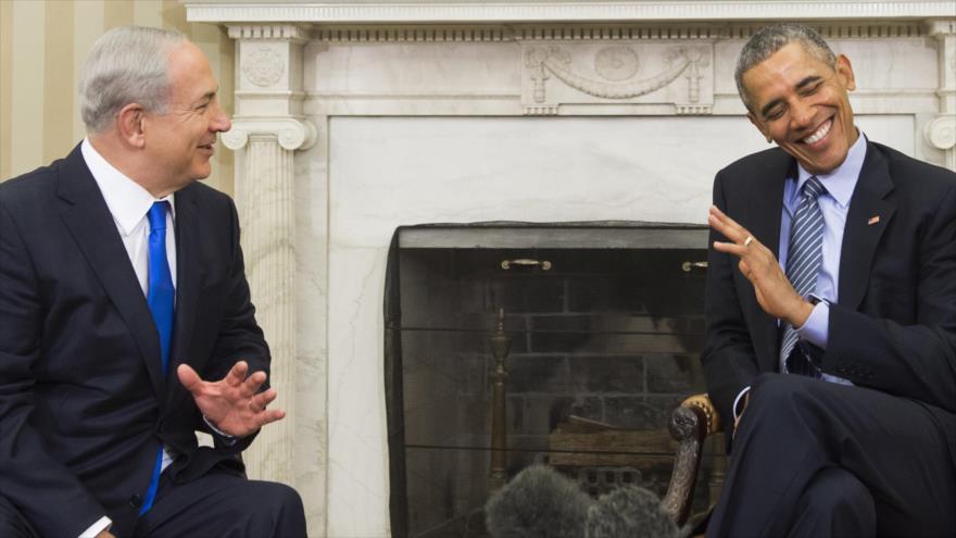El premier israelí, Benyamin Netanyahu (izda.), y el presidente de EE.UU., Barack Obama, se reúnen en el Despacho Oval, en Washington D.C. (capital), 9 de noviembre de 2015.