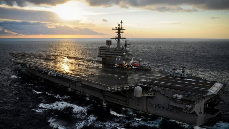 Un portaaviones estadounidense en el Golfo Pérsico.