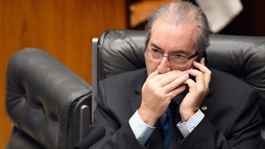 Eduardo Cunha, presidente de la Cámara de Diputados, durante una sesión en Brasil, 16 de abril de 2016.