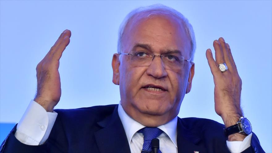 El secretario general de la Organización para la liberación de Palestina (OLP), Saeb Erekat.