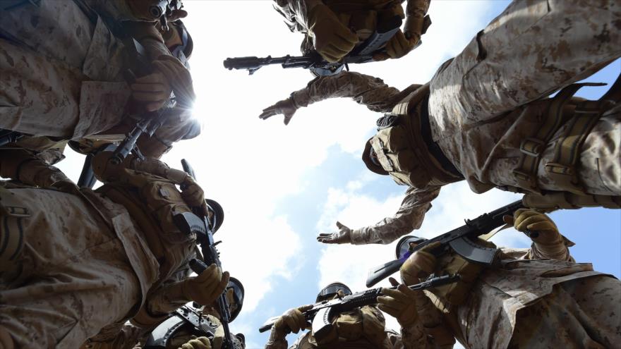 Fuerzas saudíes que participan en la agresión aérea de ese país contra Yemen.