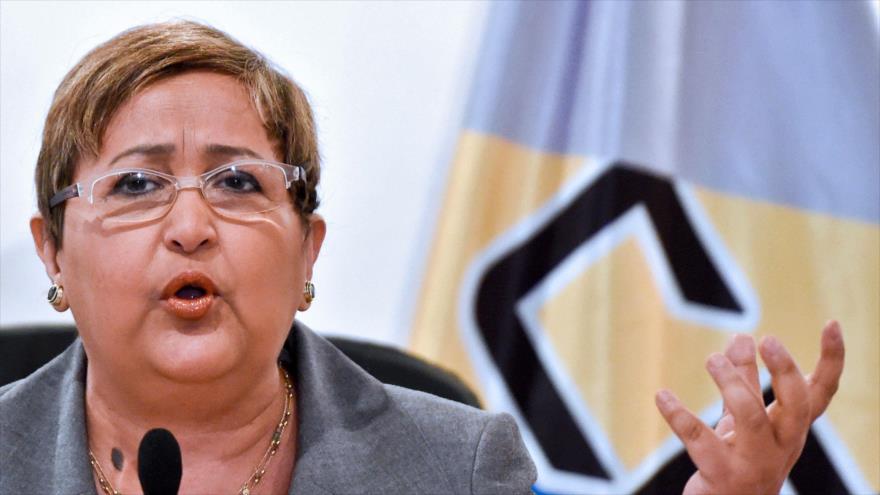 La presidenta del Consejo Nacional Electoral (CNE) de Venezuela, Tibisay Lucena, durante una conferencia de prensa en Caracas, capital venezolana, 4 de mayo de 2016.