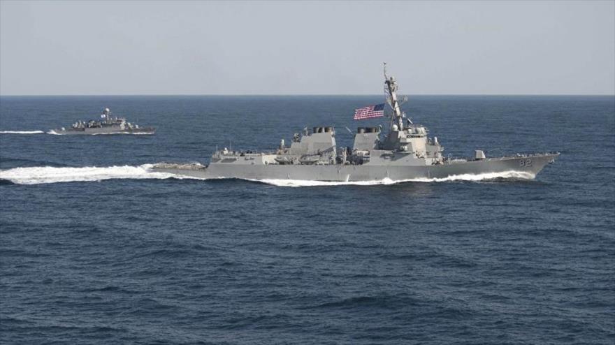 Un buque estadounidense desplegado en el mar de la China Meridional.