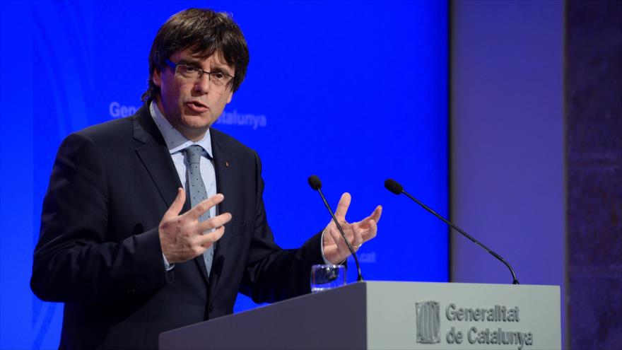 Carles Puigdemont, presidente de la Generalitat de Cataluña, en el noreste de España.