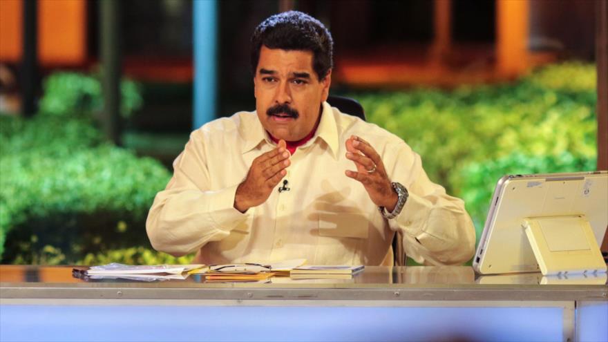 Nicolás Maduro, presidente de Venezuela, durante un discurso pronunciado desde el Palacio de Miraflores, 10 de mayo de 2016.