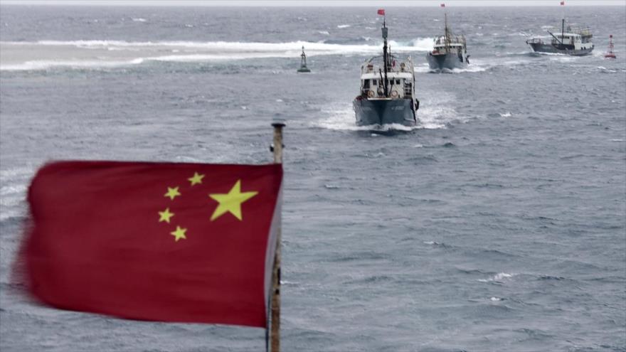 Buques guardacostas chinos en el mar de la China Meridional.