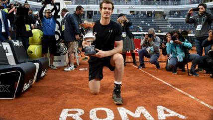 Murray tumba a Djokovic en final de Roma, a una semana del inicio de Roland Garros