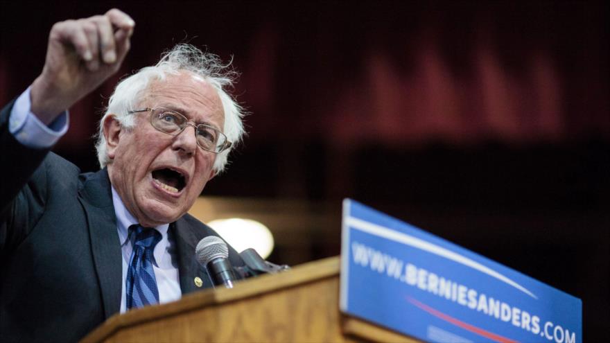 Bernard Sanders, senador y aspirante a disputar las elecciones presidenciales de Estados Unidos con el apoyo del Partido Demócrata, durante un mitin en Oregón (noroeste), 11 de mayo de 2016.