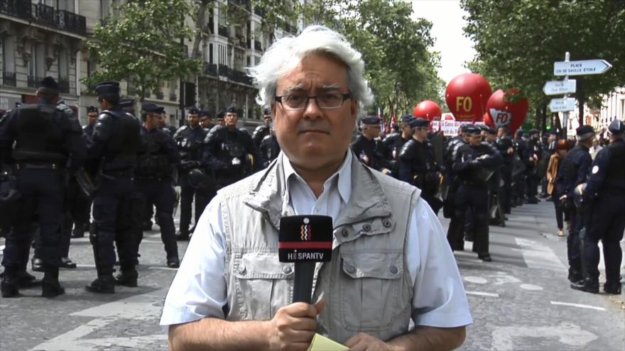 Los franceses se manifestan contra la reforma laboral