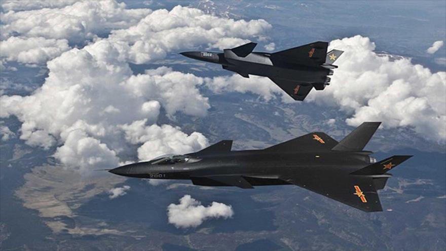 Dos jets de la Fuerza Aérea china.