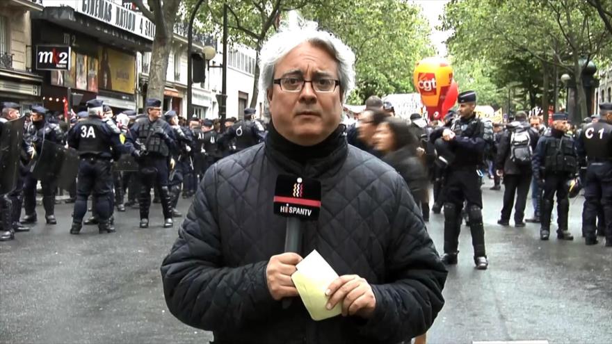 Estalla la violencia en protestas contra reforma laboral en París