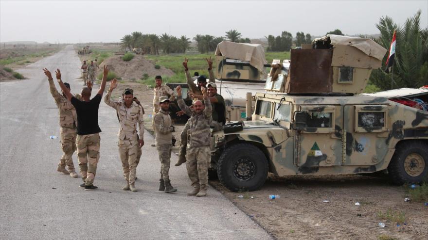 Fuerzas progubernamentales iraquíes en la ciudad iraquí de Faluya, en la provincia occidental de Al-Anbar, 5 de mayo de 2016.