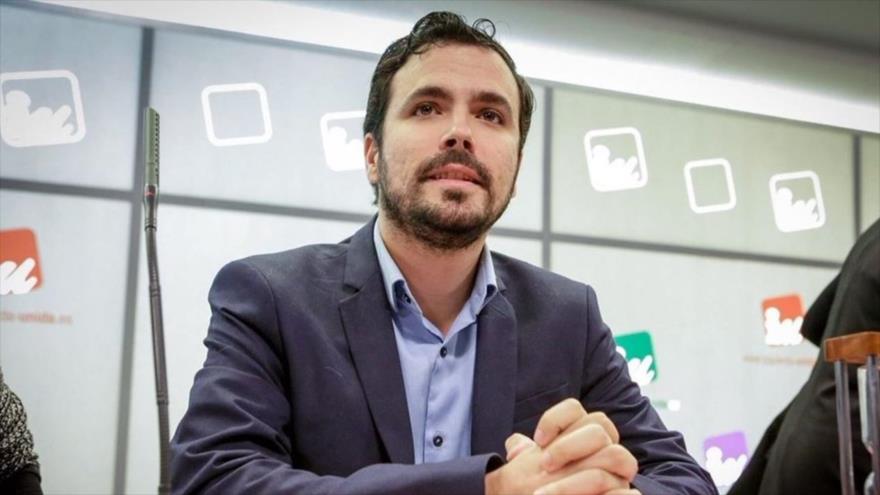 El líder de la coalición española Izquierda Unida (IU), Alberto Garzón.
