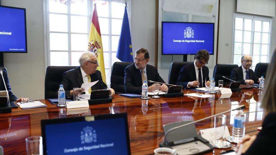 Reunión del Consejo de Seguridad Nacional español en la Moncloa.