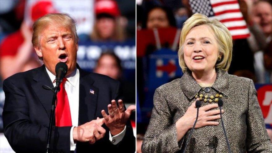 Potenciales candidatos a las elecciones presidenciales de Estados Unidos, el republicano Donald Trump (izda.) y la demócrata Hillary Clinton.