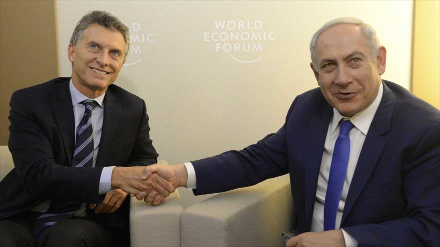 El presidente argentino Mauricio Macri (izda.), y el premier israelí, Benyamin Netanyahu.