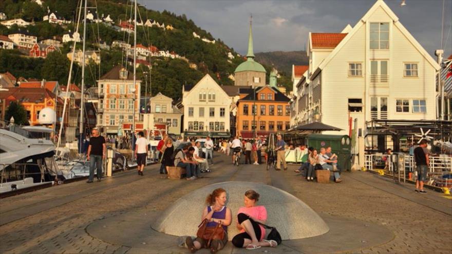Paseo marítimo de la ciudad de Bergen, en Noruega.