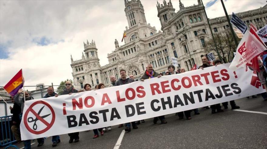 Una manifestación contra las políticas de austeridad en España.