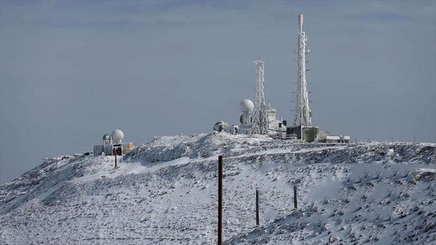 Una instalación del ejército israelí en la cima del monte Hermón en los Altos de Golán.