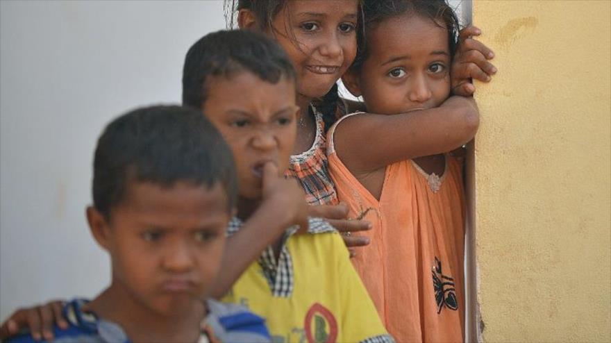 Niños desplazados yemeníes.