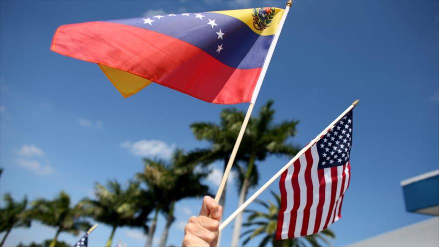 Bandera de Venezuela y EE.UU. 