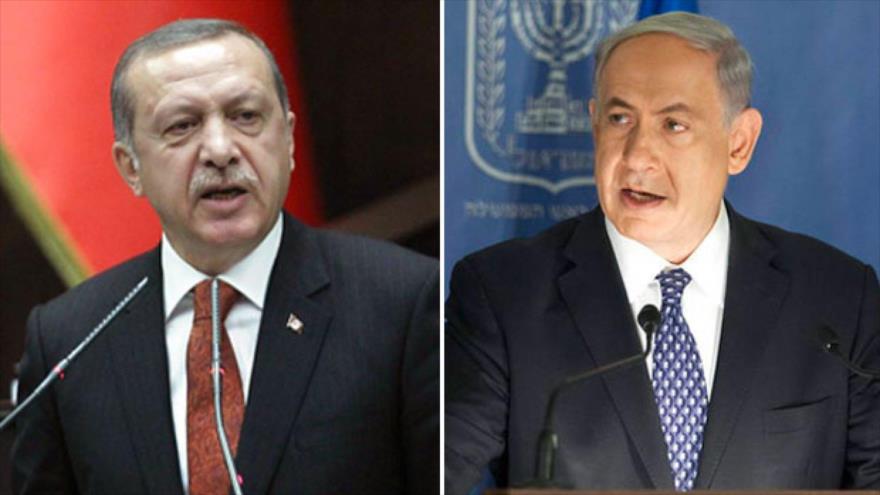 El presidente turco, Recep Tayyip Erdogan (izquierda), y el primer ministro israelí, Benyamin Netanyahu.