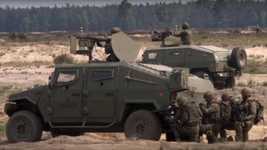 La fuerzas del Ejército de España durante el "ejercicio Valiant Falcon 16", realizada en Polonia.